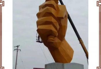 拳頭雕塑供應(yīng)，多彩藝術(shù)，別墅不銹鋼拳頭雕塑供求