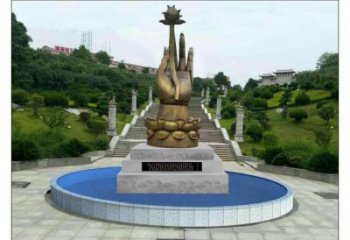 手拈花雕塑生產(chǎn)，城市裝飾，不銹鋼手拈花雕塑選定