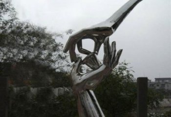 手拈花雕塑制造商，小區(qū)擺件，不銹鋼手拈花雕塑制造廠家