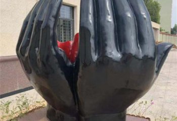 火球雕塑選用，美陳雕塑，鑄銅手托火球雕塑廠家