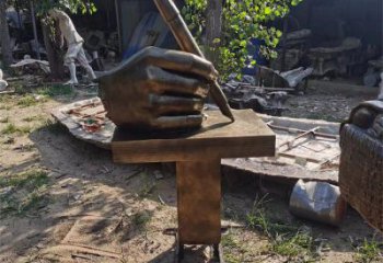 手握鋼筆雕塑供需，多彩藝術，仿銅手握鋼筆雕塑制造商