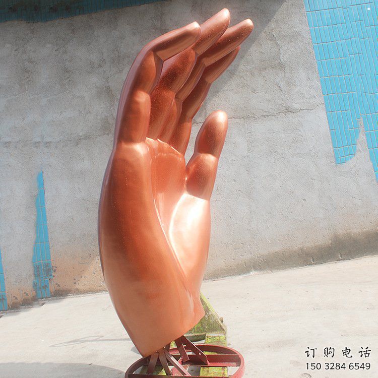 手指雕塑專供，小區擺件，不銹鋼手指雕塑訂做廠家