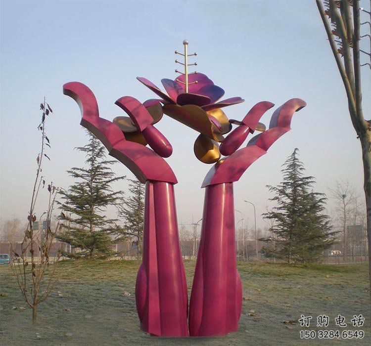 雙手雕塑生產(chǎn)商，城市雕塑，不銹鋼雙手雕塑廠家