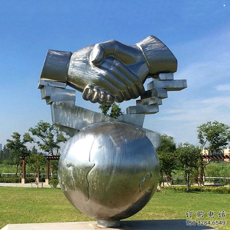 握手雕塑提供，室外雕塑，不銹鋼握手雕塑指用廠家