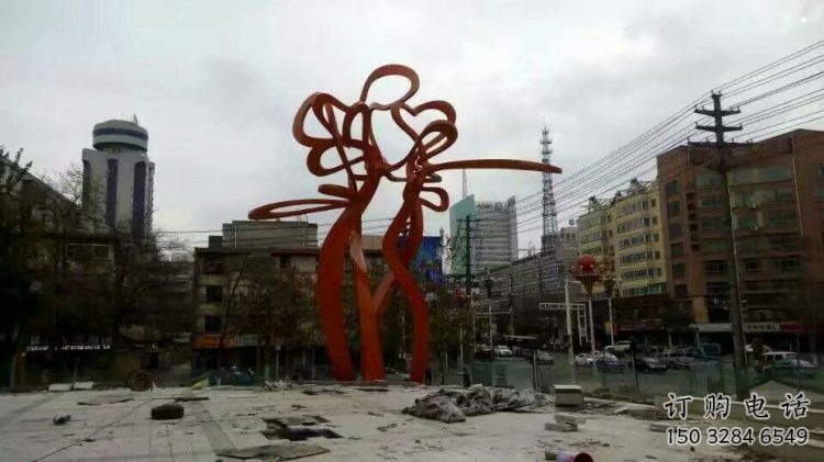 鏤空樹雕塑，彩鋼制作，烤漆鏤空樹雕塑生產廠家