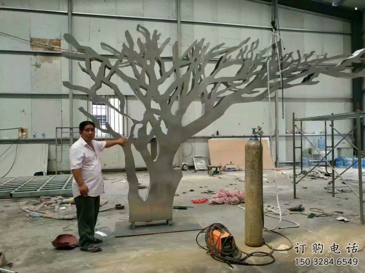 抽象鏤空樹雕塑，小區(qū)雕塑，鏤空剪紙樹雕塑廠家