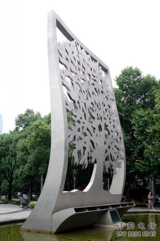 鏤空樹雕塑訂做，城市裝飾，景觀鏤空剪紙樹雕塑定制