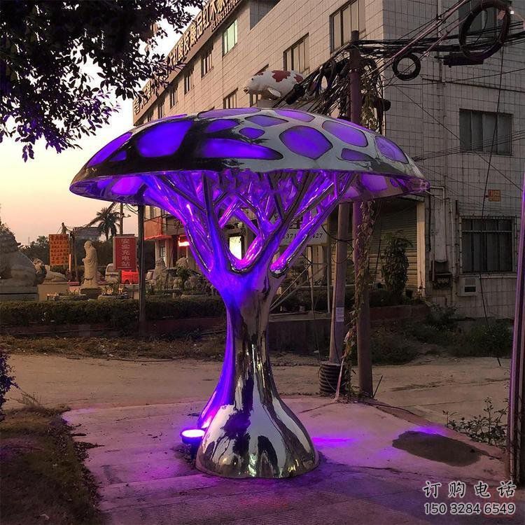 燈光樹雕塑精品，景觀雕塑，不銹鋼燈光蘑菇樹雕塑生產商