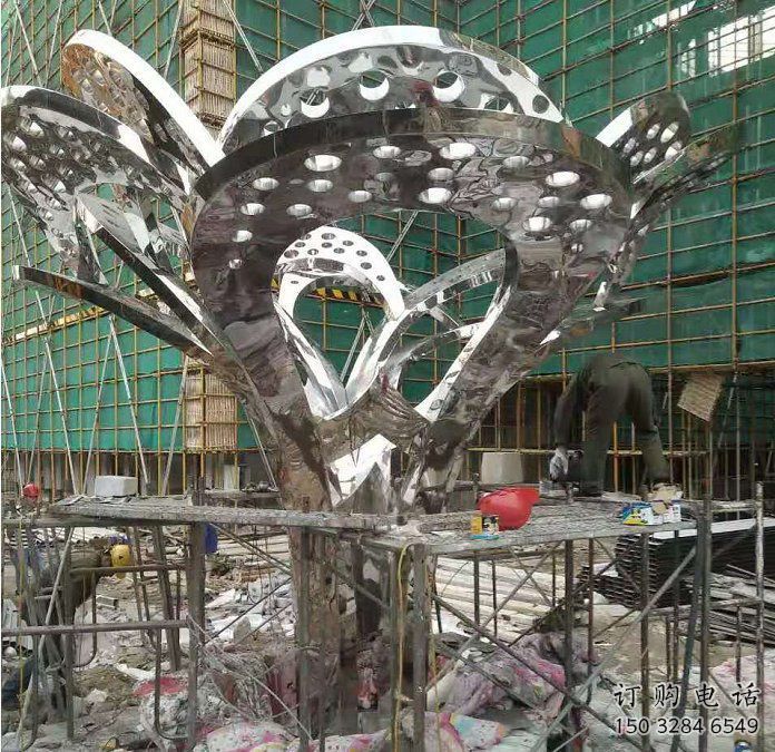 鏡面樹(shù)葉雕塑展品，花園小品，鏡面不銹鋼樹(shù)葉雕塑優(yōu)選