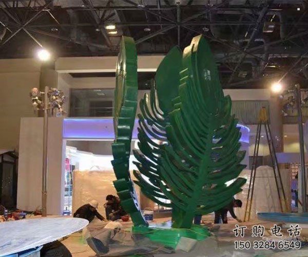 樹葉雕塑定制，城市裝飾，鐵藝樹葉雕塑廠家承接