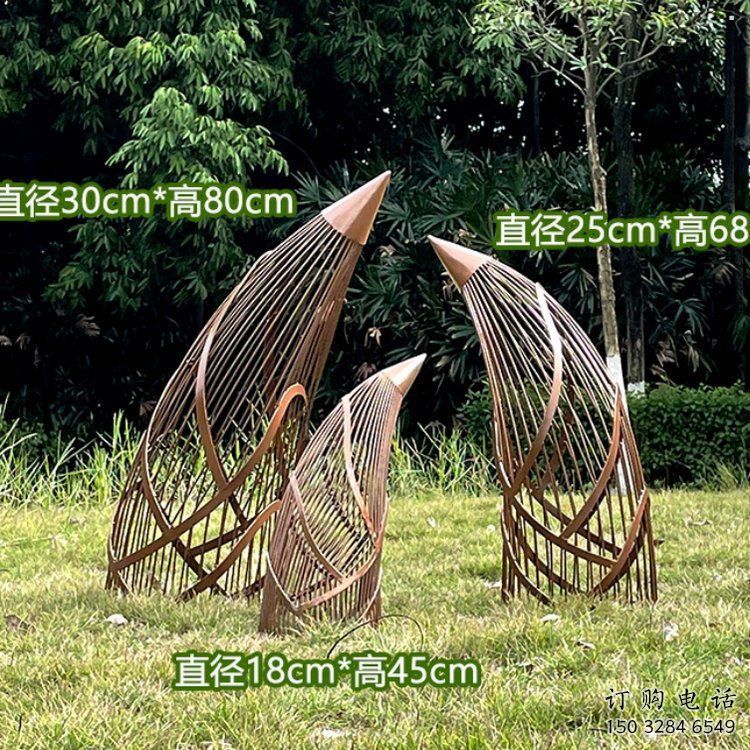 鏤空竹筍雕塑批發，廣場系列，不銹鋼竹筍雕塑優選
