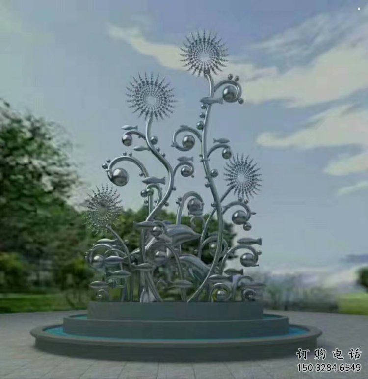 風(fēng)鈴樹雕塑精選，彩鋼制作，不銹鋼風(fēng)鈴樹雕塑工廠