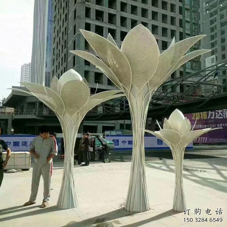 花樹(shù)雕塑定做，村標(biāo)概念，不銹鋼花樹(shù)雕塑制造商