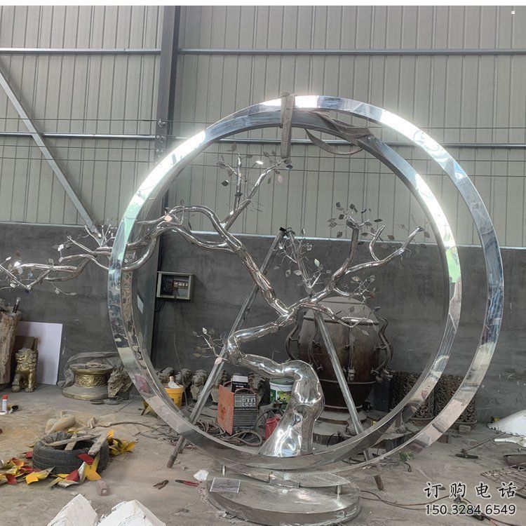 梅花樹雕塑精選，美陳雕塑，不銹鋼梅花樹雕塑供給