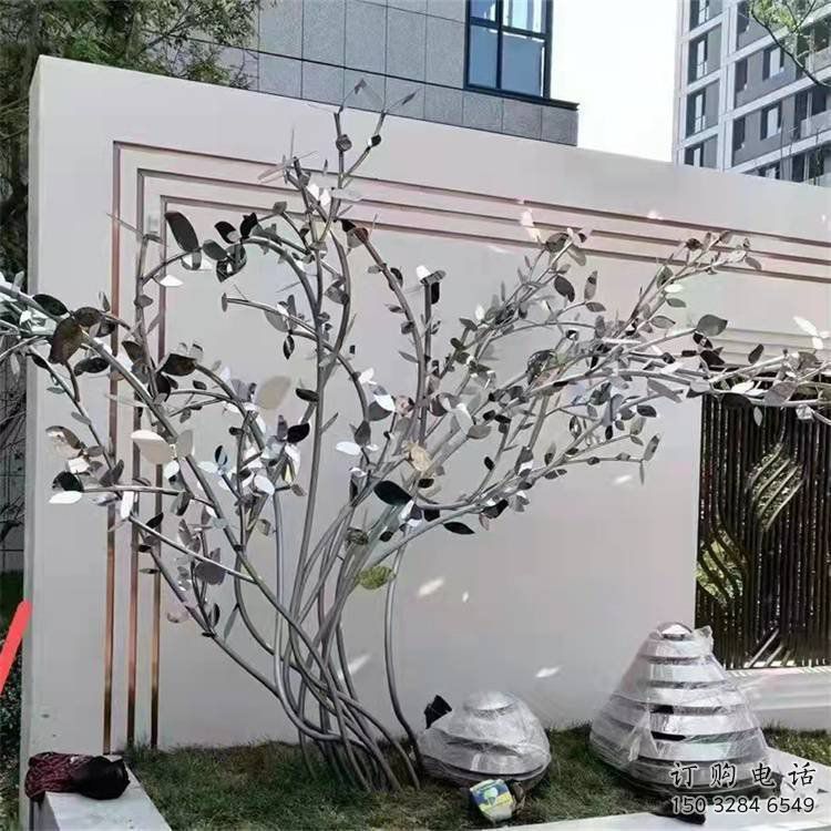 楓樹雕塑優(yōu)選，白鋼構(gòu)件，不銹鋼楓樹雕塑工程