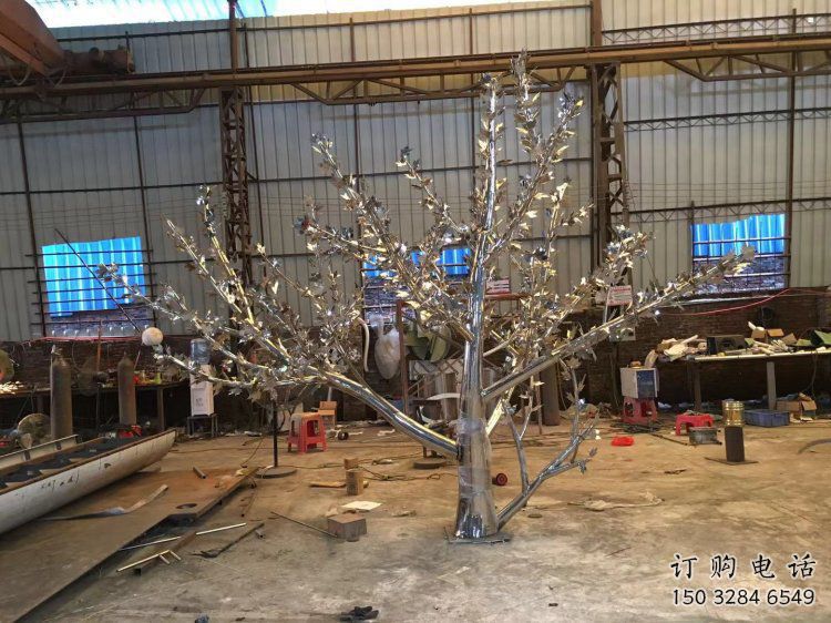 楓樹雕塑制作，動態雕塑，不銹鋼楓樹雕塑定制廠家