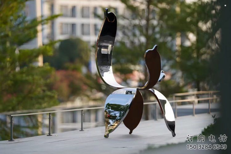 四葉草雕塑精選，校園雕塑，不銹鋼四葉草雕塑訂做