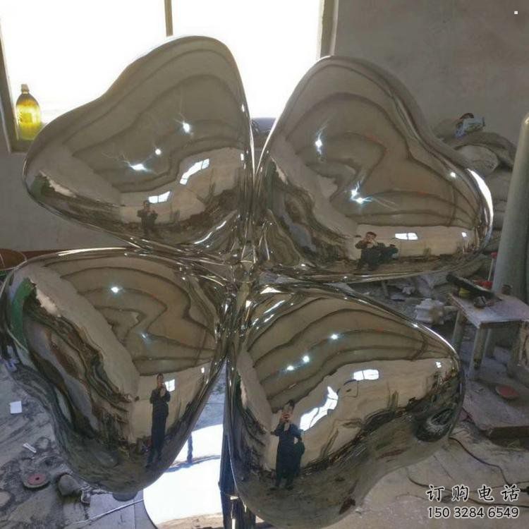 四葉草雕塑制造，廣場雕塑，不銹鋼四葉草雕塑訂做