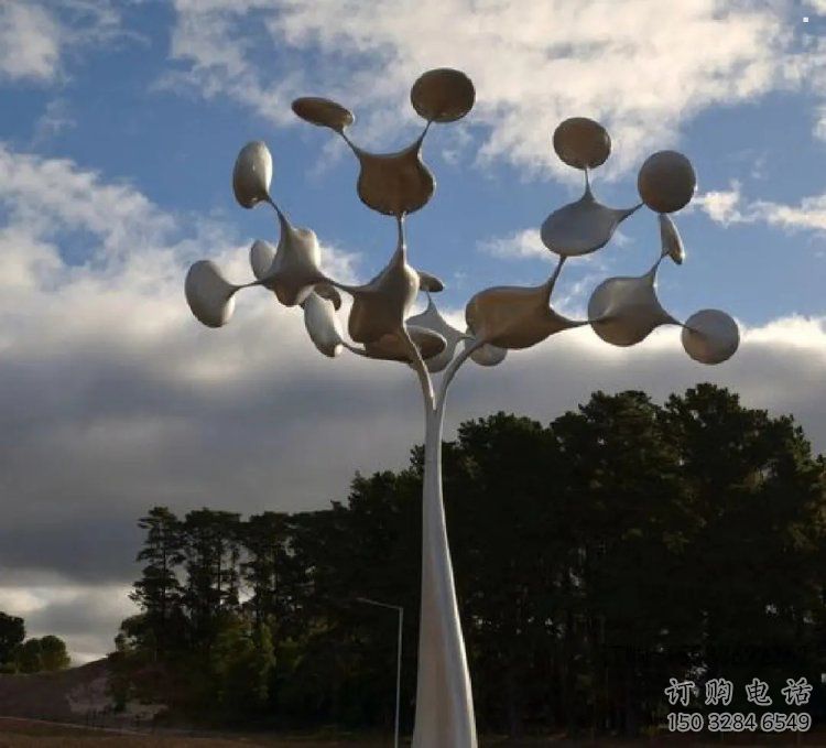 發(fā)財樹雕塑訂做，多彩藝術(shù)，不銹鋼發(fā)財樹雕塑制造