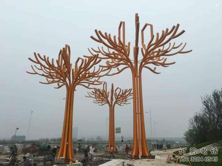 發財樹雕塑生產，標識雕塑，不銹鋼發財樹雕塑優選