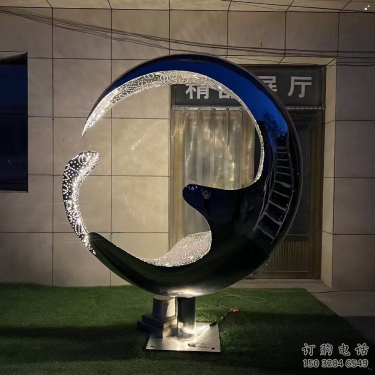 小區(qū)水滴雕塑，拉絲景觀雕塑，抽象效果