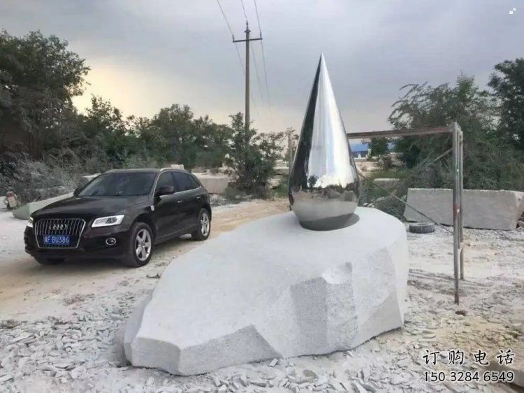 鏡面水珠雕塑廠家，立體藝術效果，不銹鋼材質制作