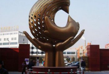 雙手雕塑系列精選，小區(qū)雕塑，不銹鋼雙手雕塑定做廠家