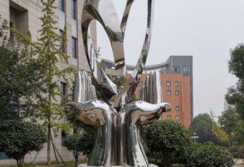 雙手雕塑指用，小區(qū)雕塑，廣場不銹鋼雙手雕塑制作