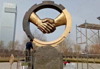 握手雕塑批發，景觀雕塑，不銹鋼握手雕塑制作承接