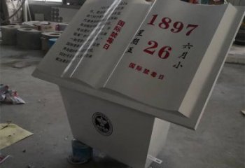 現(xiàn)代書籍雕塑承接，歐式風格，校園玻璃鋼書籍雕塑制作