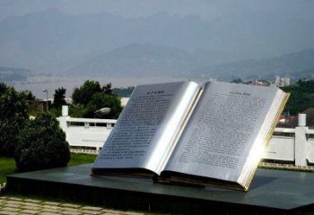 書本雕塑通用，花園小品，廣場不銹鋼書本雕塑制作