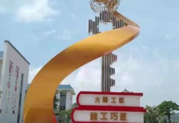 疊書雕塑廠家，彩鋼制作，景觀不銹鋼疊書雕塑優(yōu)價(jià)