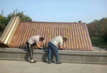 書卷雕塑，仿古景觀雕塑，仿古擺件