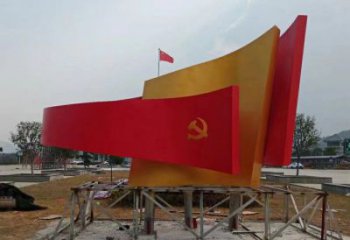 廣場書卷雕塑，抽象水景雕塑，抽象效果