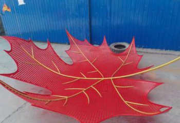 鏤空楓葉雕塑優選，圓雕體系，鐵藝楓葉雕塑選定