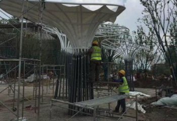 遮陽樹雕塑訂做，城市雕塑，不銹鋼遮陽樹雕塑制造