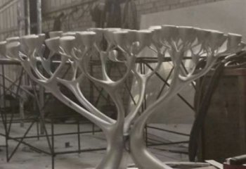 燈光樹(shù)雕塑點(diǎn)擊，地標(biāo)擺件，金屬燈光蘑菇樹(shù)雕塑承接