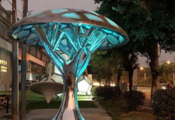 燈光樹(shù)雕塑生產(chǎn)，植物雕塑，各類(lèi)燈光蘑菇樹(shù)雕塑定制