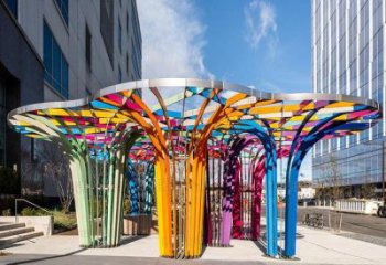 燈光樹(shù)雕塑精選，中式工藝，園林燈光蘑菇樹(shù)雕塑生產(chǎn)