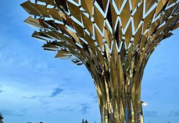 傘樹雕塑定價，村標概念，鏤空傘樹雕塑廠家選用