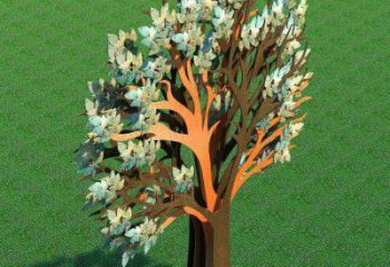 傘樹雕塑供給，景區雕塑，抽象鏤空傘樹雕塑優選