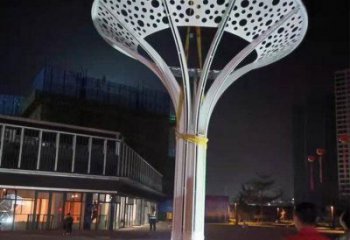 傘樹雕塑定價，景觀雕塑，園林鏤空傘樹雕塑廠家