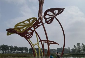 芭蕉葉雕塑常用，景觀概念，不銹鋼芭蕉葉雕塑生產