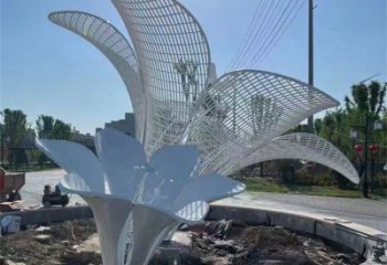 芭蕉葉雕塑供應，地標擺件，不銹鋼芭蕉葉雕塑制造