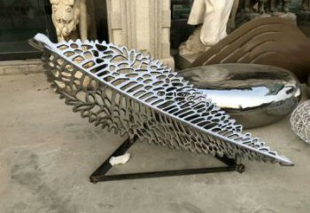 鏤空樹葉雕塑廠家，地標擺件，鏡面鏤空樹葉雕塑生產商