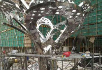 鏡面樹葉雕塑展品，花園小品，鏡面不銹鋼樹葉雕塑優(yōu)選