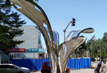鏡面樹葉雕塑制造，廣場(chǎng)雕塑，制造不銹鋼樹葉雕塑廠家