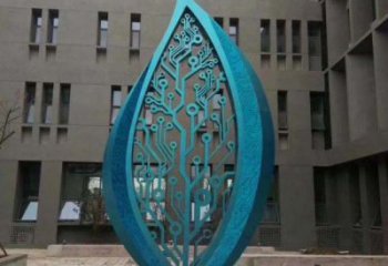 樹葉雕塑制作，景區(qū)雕塑，不銹鋼烤漆樹葉雕塑精選