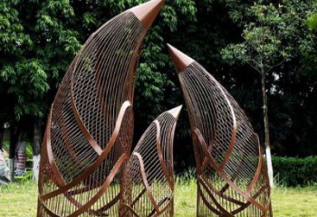 鏤空竹筍雕塑制作，景區案例，鏤空不銹鋼竹筍雕塑定做