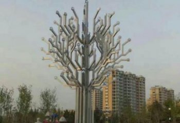 風鈴樹雕塑定制，小區擺件，不銹鋼風鈴樹雕塑服務商